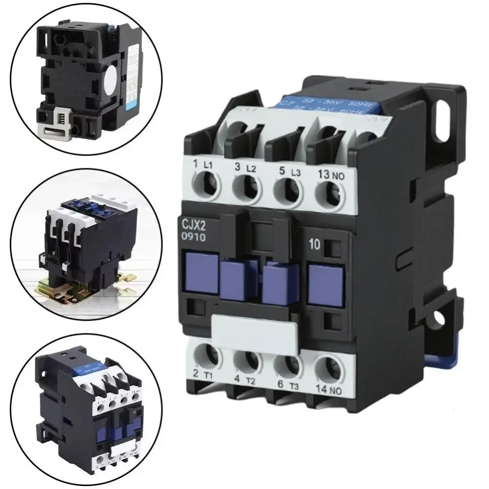 12A Rated Current AC Contactor 380V Coil Voltage 220V Coil Voltage Electromagnetic Contactor DIN Rail Installation 3P Three Pole