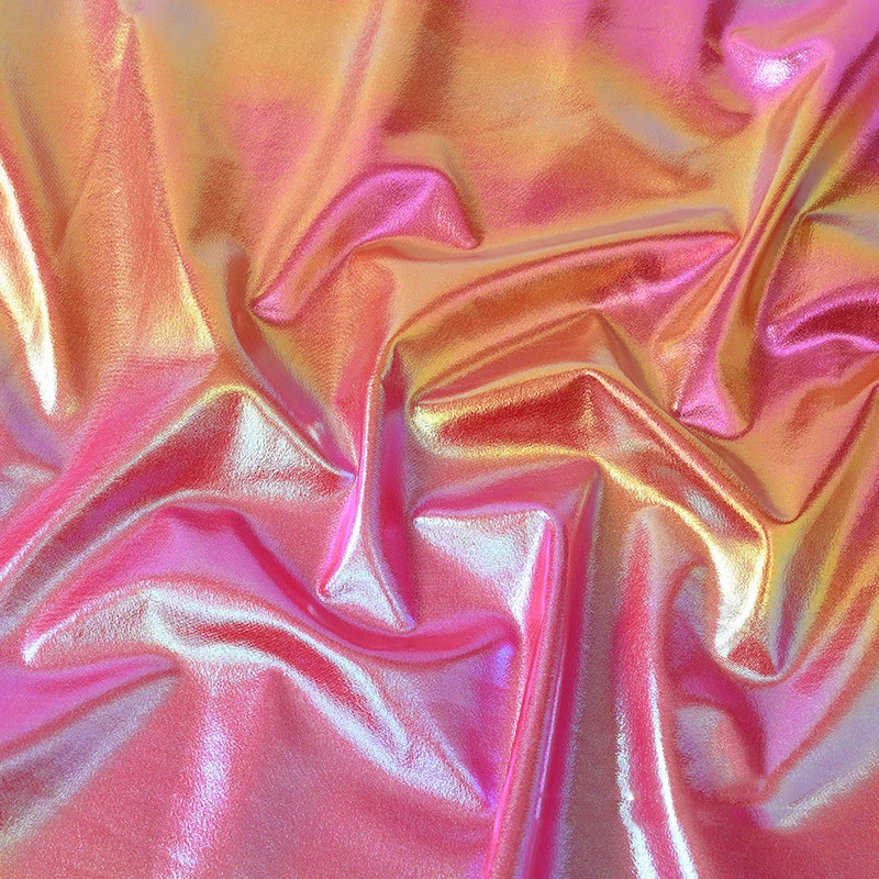 Laser Polyester Fabric Iridescent Shiny Wedding Party Background Doll Clothing Decor Material DIY