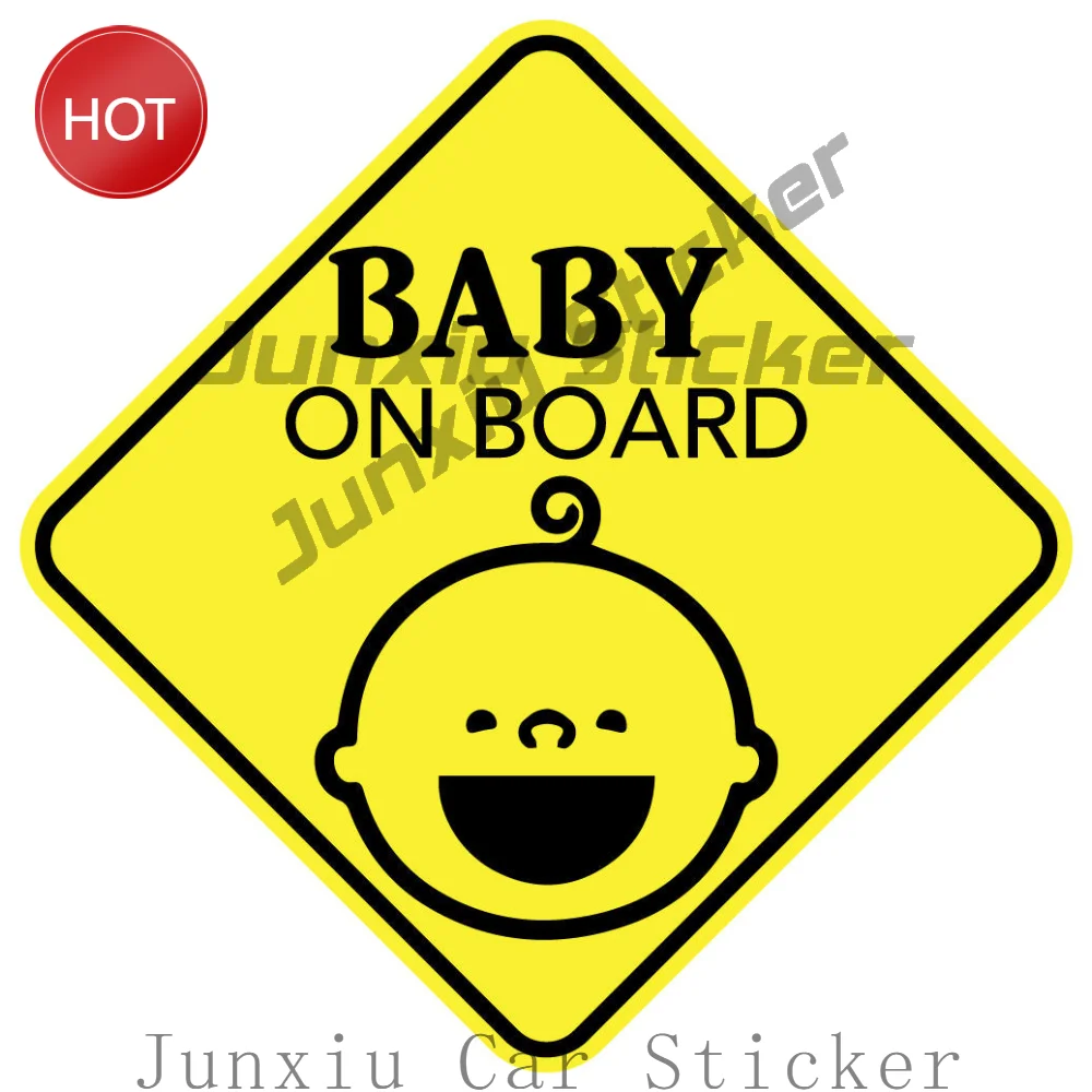 Baby On Board Smile PVC Vinyl Car Sticker For Rear Window And Bumper Child Passenger Awareness Decal For Family Travel