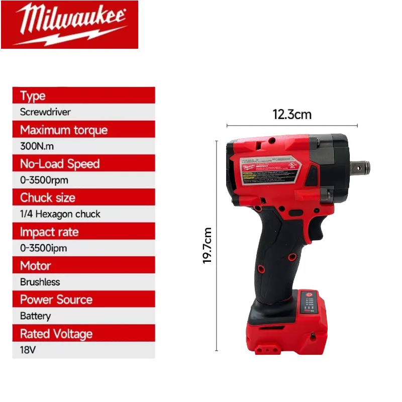 ميلووكي لبطارية 18 فولت مفتاح ربط كهربائي بدون فرش مفك براغي تأثير الحفر أدوات كهربائية إصلاح شاحنة السيارة