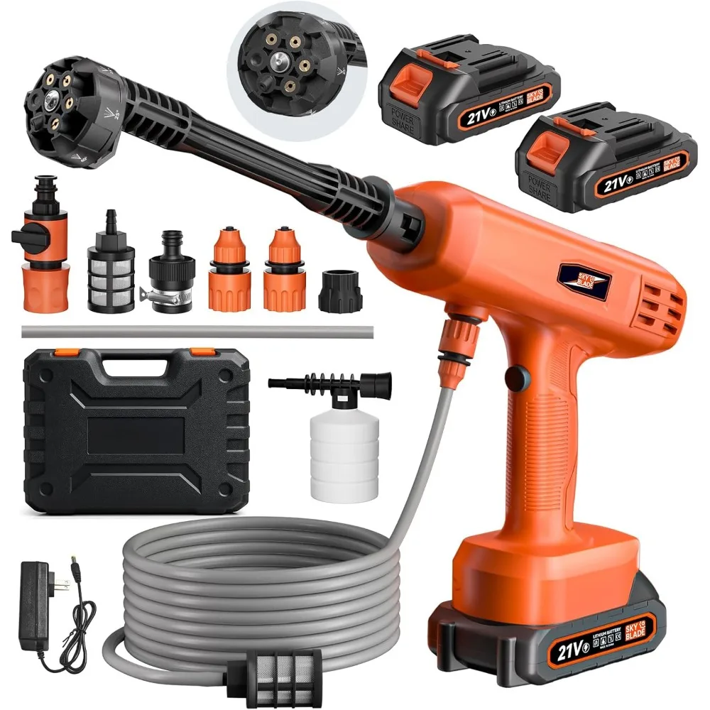 

Беспроводная мойка высокого давления, портативная аккумуляторная мойка, электрическая автомобильная мойка высокого давления, ручная с насадкой 6-в-1, аккумулятор 3000 мАч