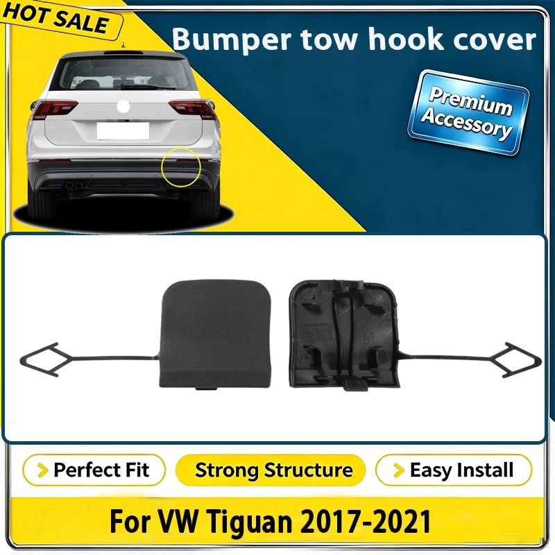 For VW Tiguan 2017 2018 2019 2020 2021 Rear Bumper Tow Hook Cover 71506TGGA00 5NG807441 Matte Black
