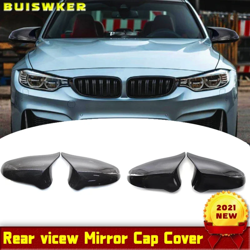 Rearview Mirror Covers For BMW F80 M3 F82 F83 M4 2015-2018 ABS Carbon Fiber Gloss Black