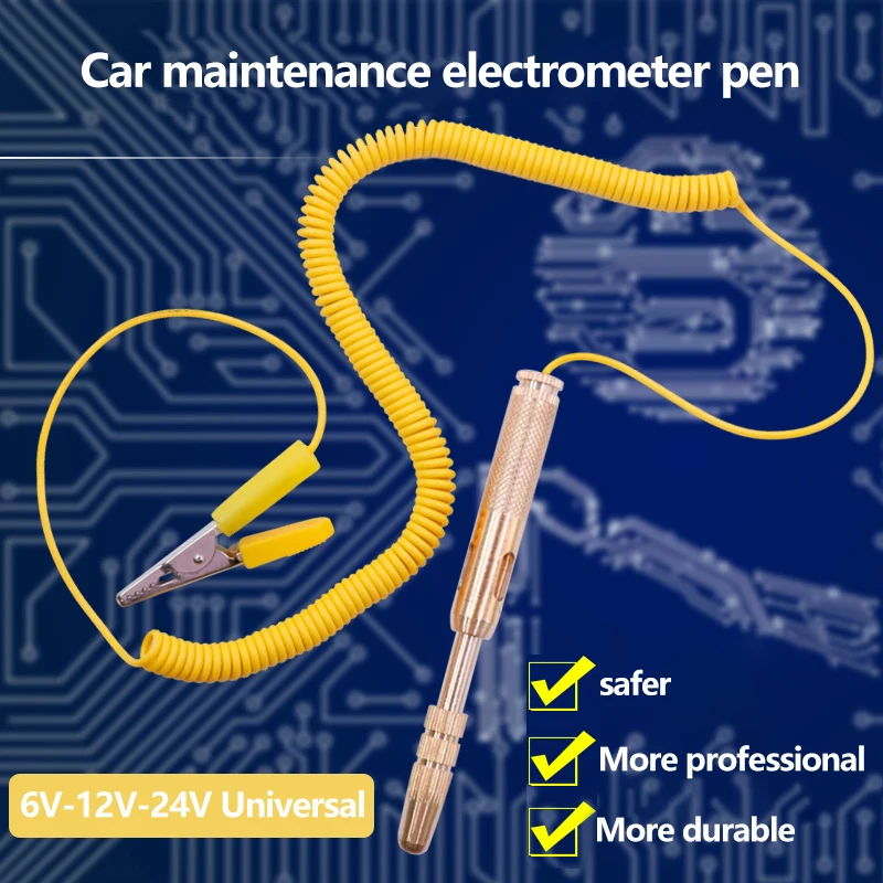 Diagnostic Tools DC 6V 12V 24V Copper Auto Car Light Circuit Tester Lamp Voltage Test Pen Detector Probe Light System Test