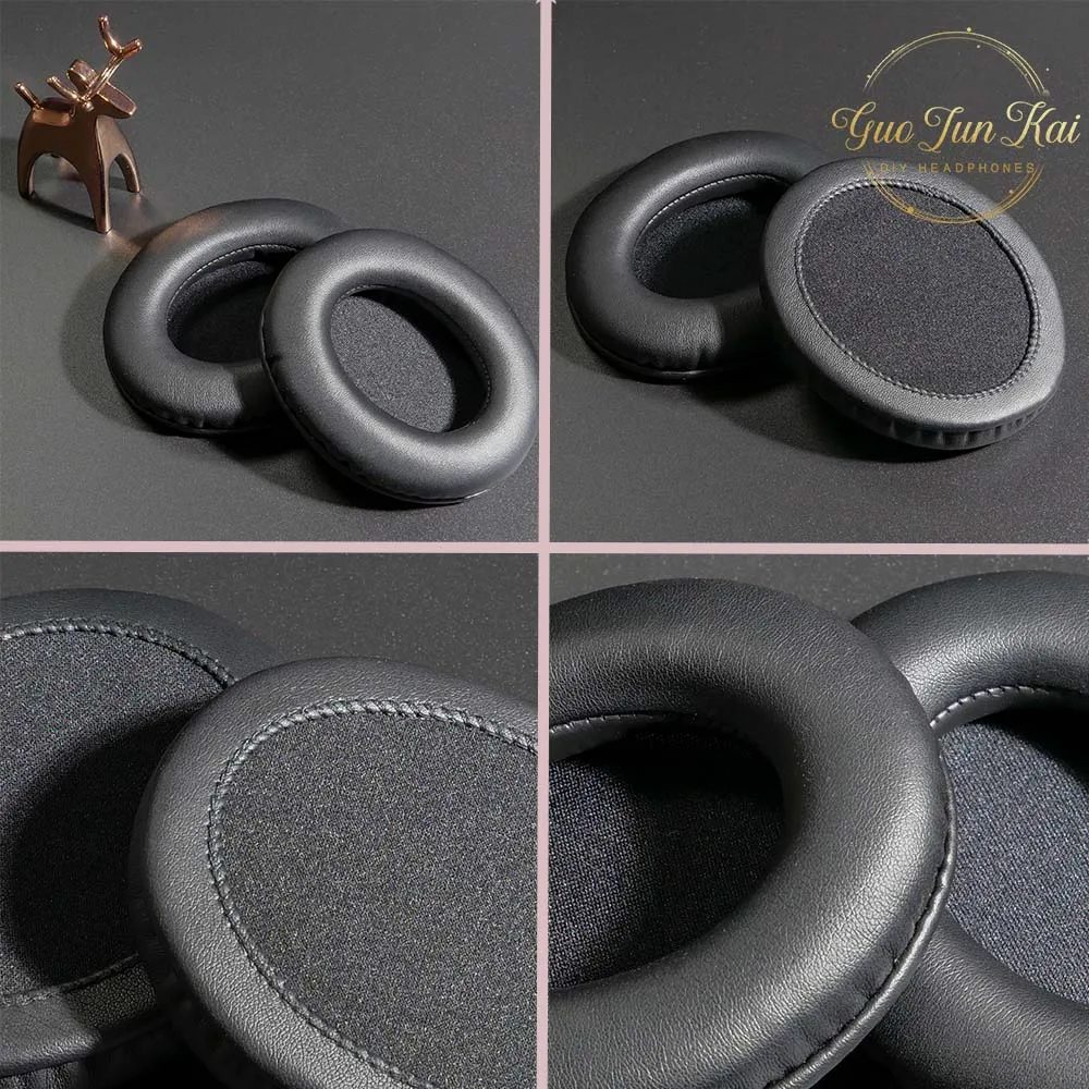 Oval Ellipse Egg Shape Leather Ear Pads Cushion For Panasonic RP-HTF295 RP-HX350