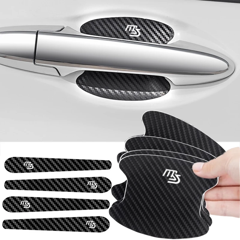 Наклейка на дверь автомобиля с защитой от царапин для Mazda MS, значок с логотипом, защитные наклейки на ручки, пленка с поверхностью, автомобильные аксессуары, наклейки