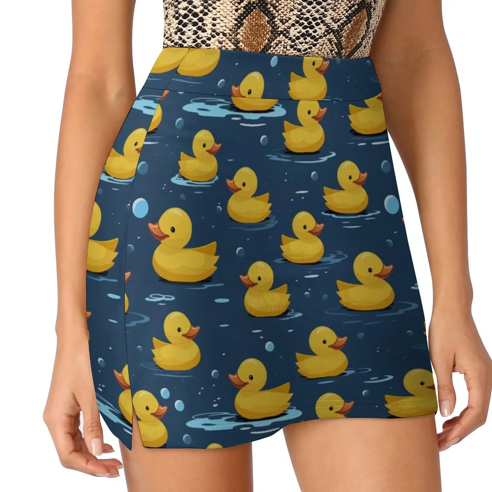 Rubber duckies - dark blue Mini Skirt night club women Short skirts