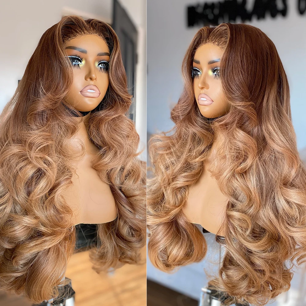 Выделите 400 Плотность Объемная волна Бесклеевые бразильские волосы Парики 13x4/13×6 HD Прозрачные парики на шнурке 30 36 дюймов Для женщин носят и прогулок