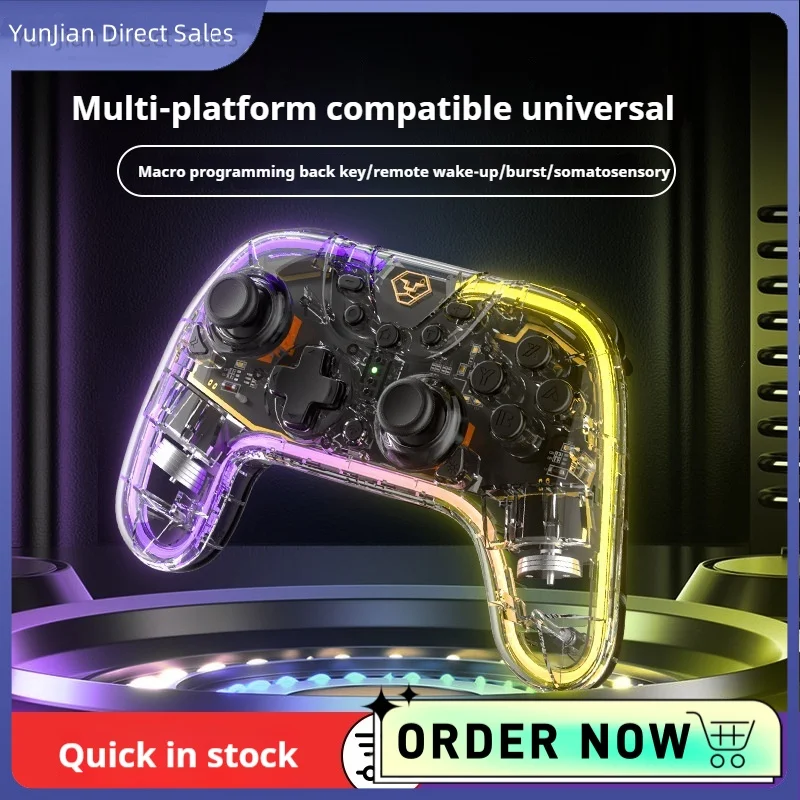 Manette de jeu Bluetooth sans fil avec vibration continue, déclencheur linéaire, commutateur de contrôleur de jeu australien lion, mobile, poignée PC aut atosensoriel