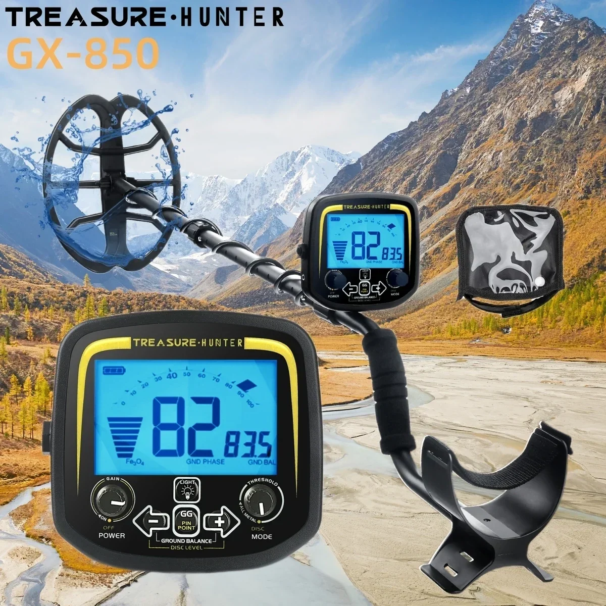 Treasure Hunter GX850 11inch Coil Metal Detector 850 Professional Underground Waterproof Gold Detector Pinpointer High Sensitive