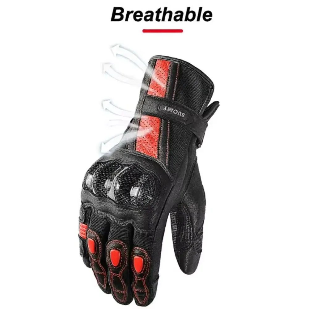 Lady Pink Motorcycle Gloves Women Goat Leather Motocross Racing Luvas Full Finger Scooter Bike Cycling Protective Gloves view 6