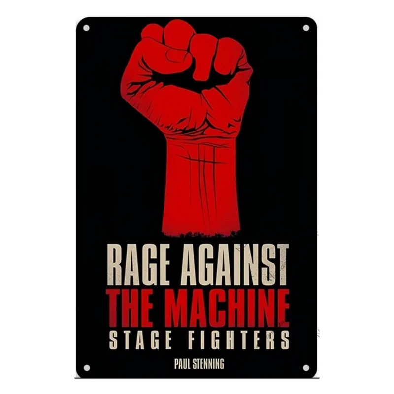 ملصق معدني مزخرف لديكور الجدار ، الغضب ضد ، الآلة ، فرقة المغني ، المرآب ، المقهى ، علامة القصدير ، خمر