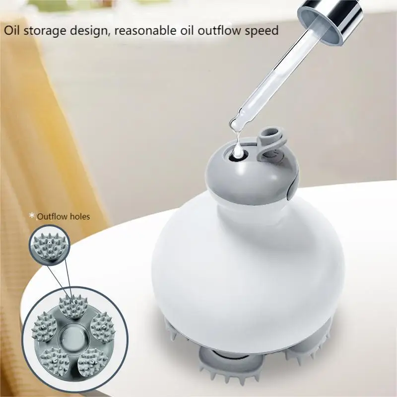 

2025 Wholesale ABS Silicone Hair Scalp Massager Electric Shampoo Oil Applicator Mini Head Massage Brush