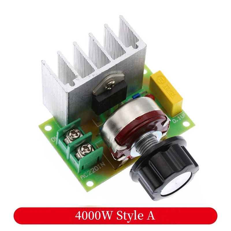 1~20Pcs 4000W High-power Thyristor Voltage Regulator with Adjustable Light Speed Temperature and Fuse Housing Digital Display