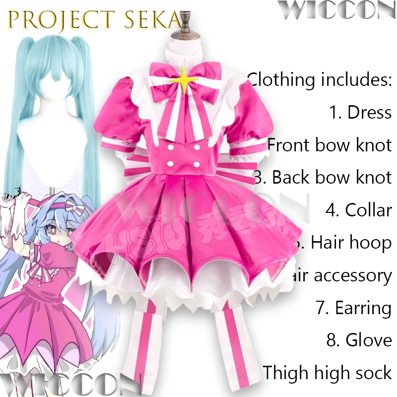 

Mikuku Instant Reincarnation Project SEKAI Game PJSK Cosplay Clothes Magic Wand Wide Flared Skirt Girl Roleplay kawaii Lolita