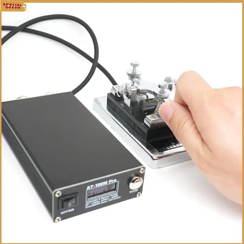 A69Z AT-100M Pro Antenna Tuner 1.8-30Mhz Power Meter 125W Automatic Antenna Tuner Support Morse Code Exerciser For  Radio