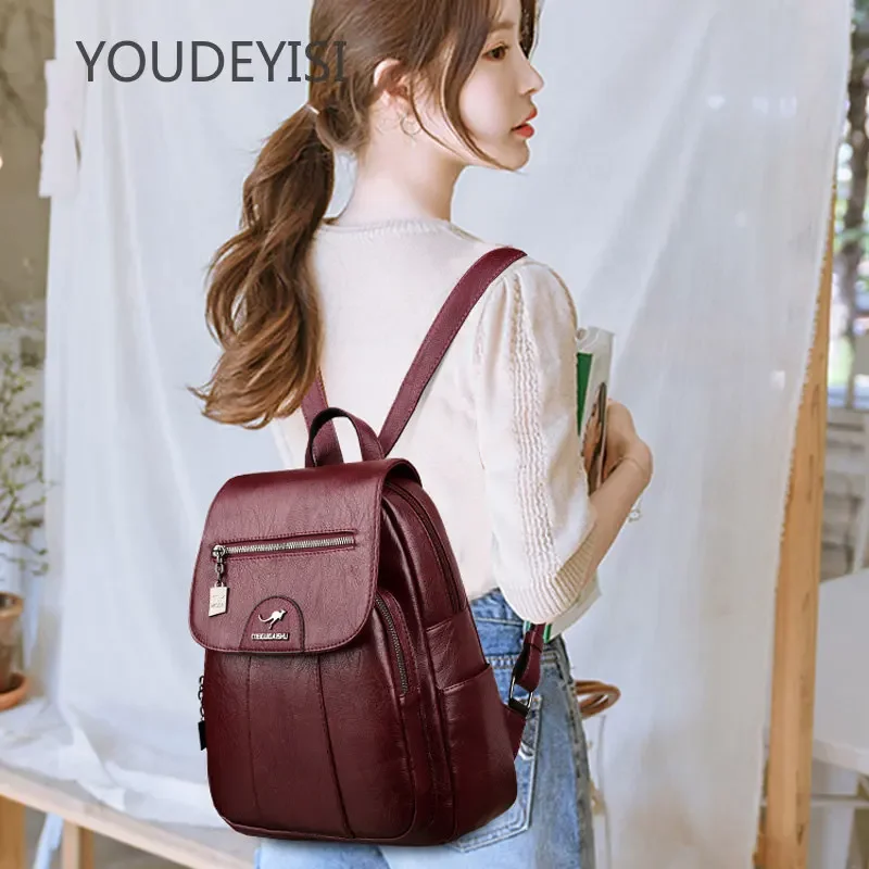 YOUDEYISI 2024 ransel kulit wanita ransel antik untuk anak perempuan tas sekolah ransel perjalanan wanita ransel punggung Sac A Dos