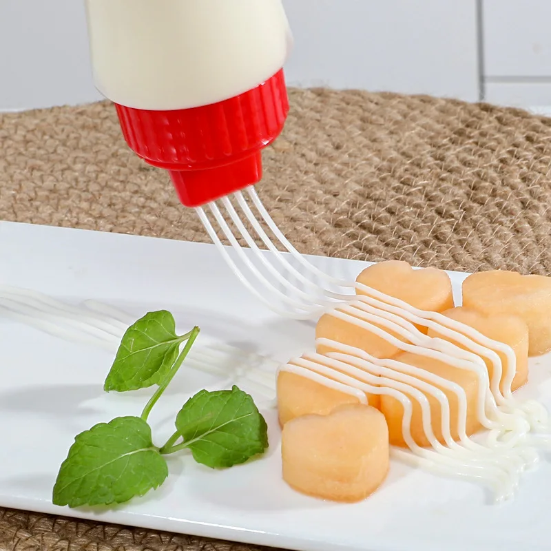 380ml Mustard Sauces Dispenser Tools Ketchup Squeeze Bottle Salad Container Box With Cap Lids Portable Soy Sauce Storage Boxes