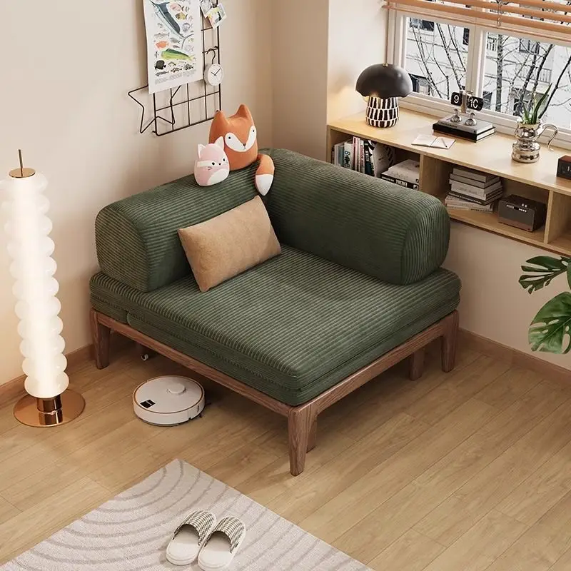 Solid wood small apartment folding sitting and lying dual-purpose study bedroom multi-functional single pull push