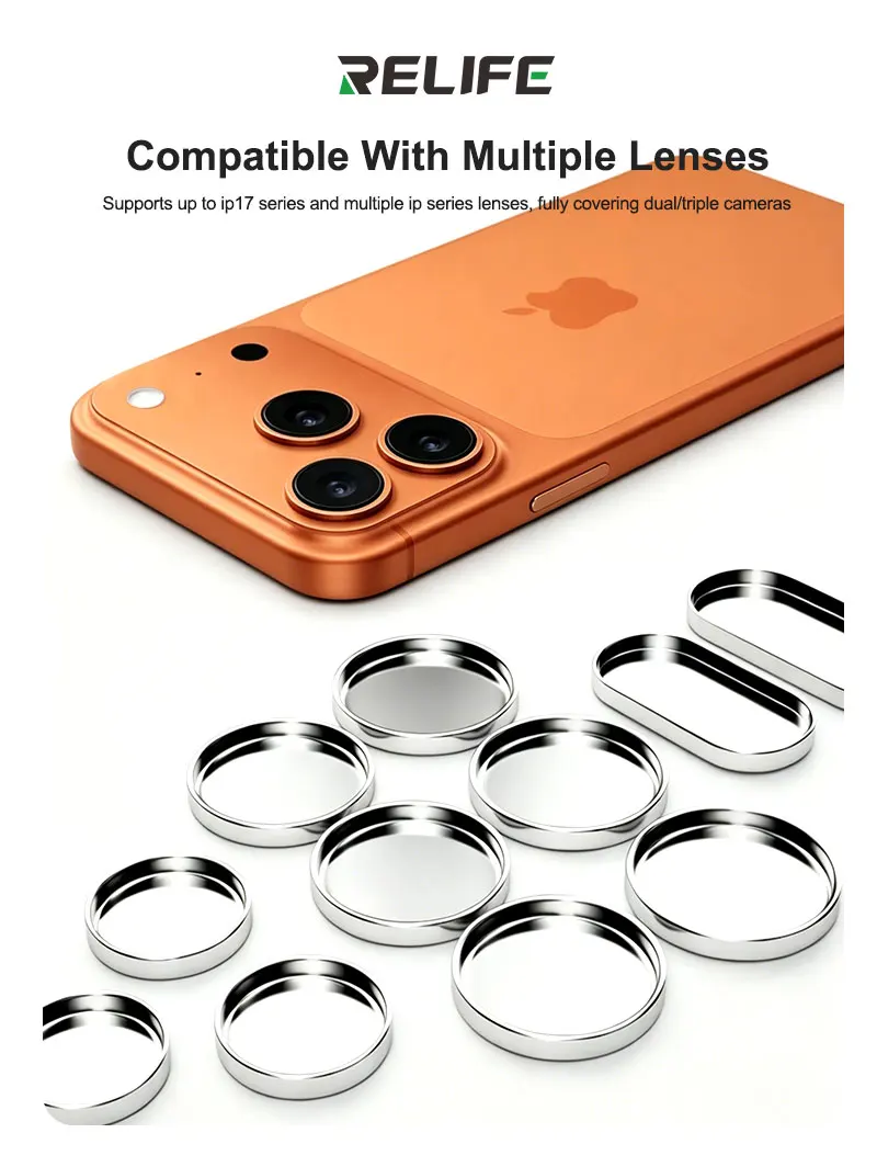 RELIFE TX6 Mobile Phone Camera Lens Covers for IPhone 8/XR/X/11/12/13/14/15/16/17 All Models Cam Anti-Dust Repair Use SUNSHINE