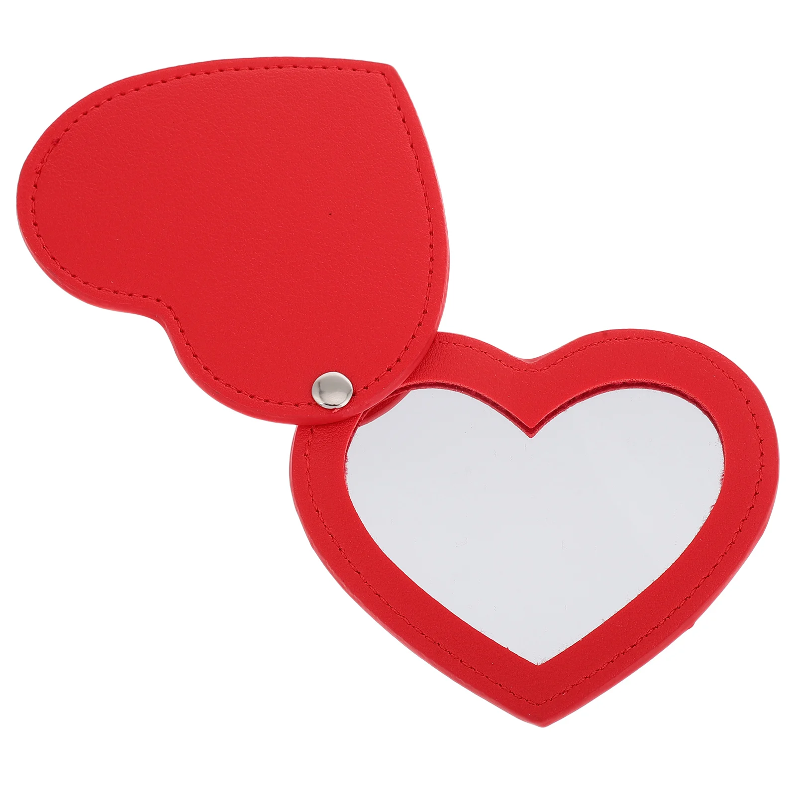 

Small Heart Shape Mirror with Rotatable Design Portable PU Pocket Makeup Mirror for Purse Travel Touch Ups