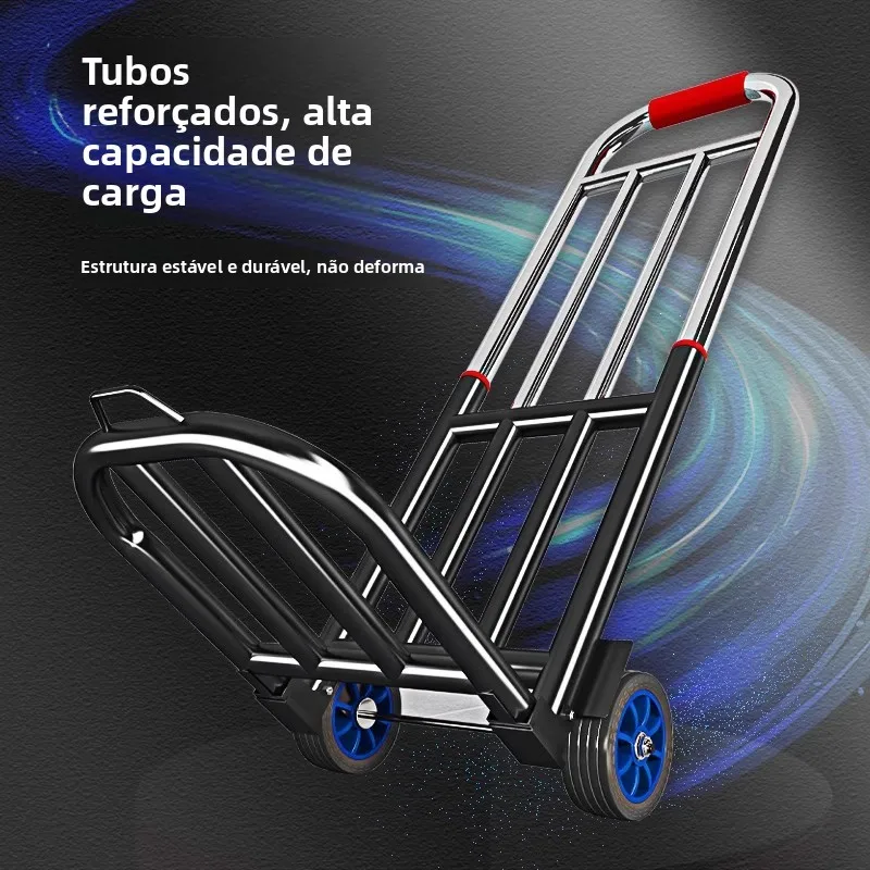 non-stainless-steel-portable-four-wheel-universal-wheel-shopping-cart-foldable-hand-push-vegetable-buying-luggage-cart