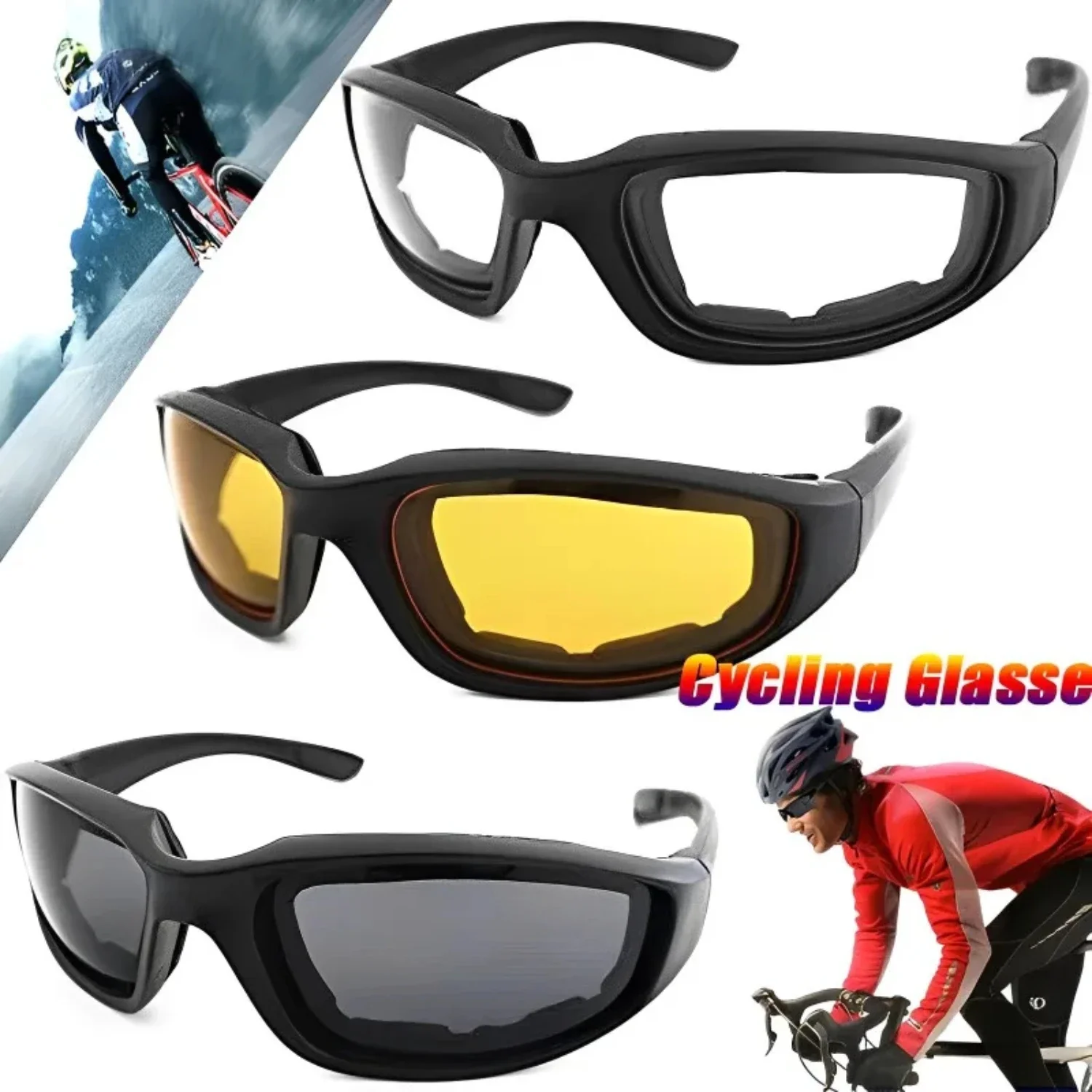 Cycling Sunglasses Windproof Anti-glare Dustproof Goggles UV Protection  Motorcycle Outdoor Sport Running  Men Women