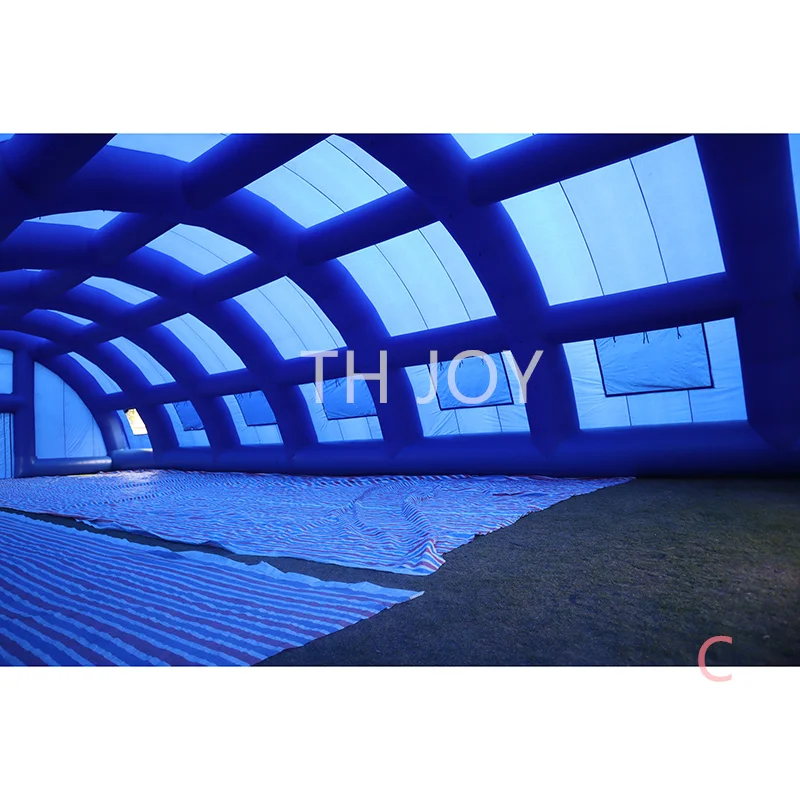 35x15m giant portable inflatable tent for event, customized inflatable blue tent air blow up marquee