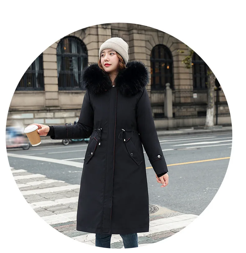 

Парка женская черная осенняя утепленная в стиле Харадзюку, для сноуборда, повседневная, прямого кроя, с эффектом стройности, на шнурке, с комфортным наполнителем, OL