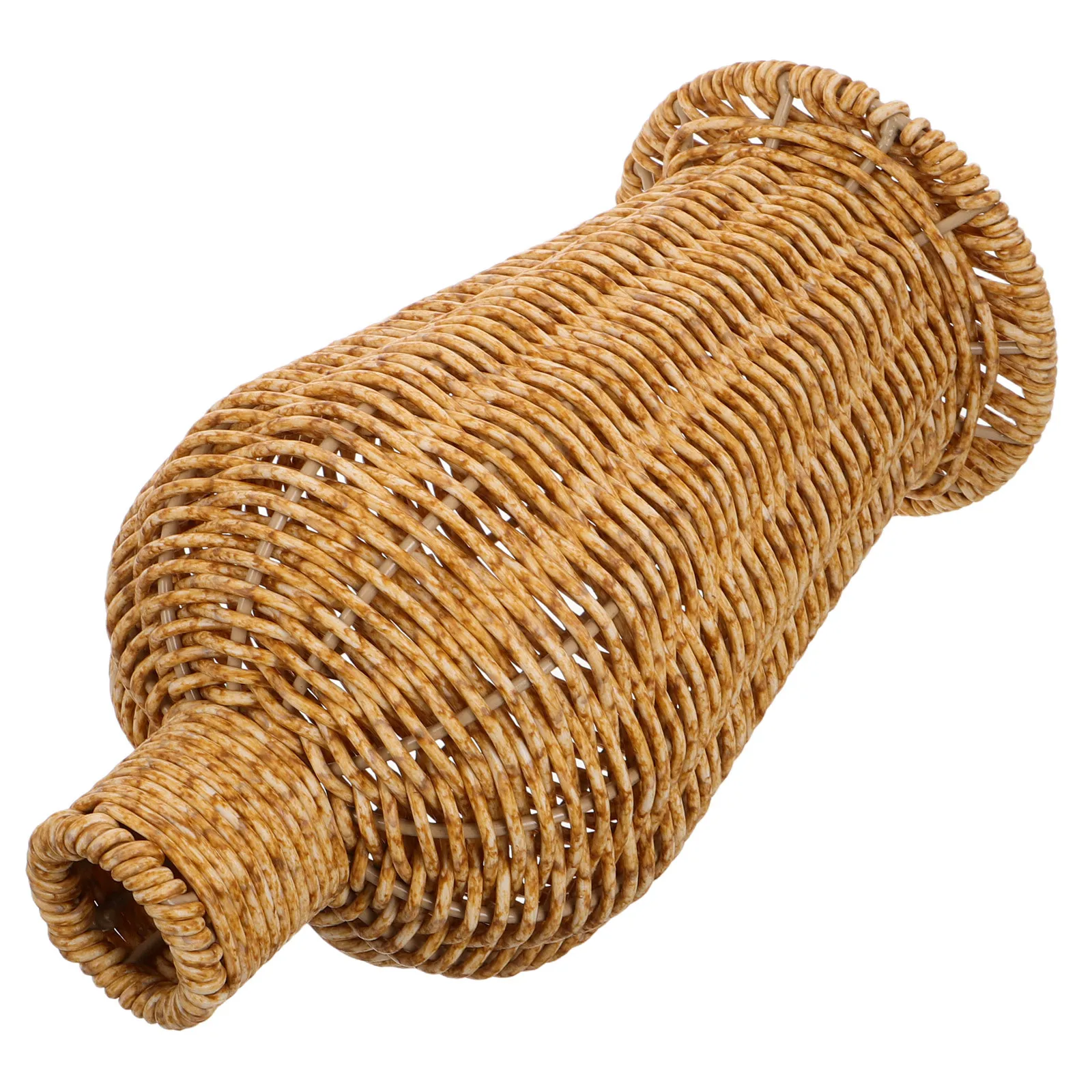 

1pcs Rattan Woven Flower Vase Light Brown Plastic Decorative Basket For Home Wedding Farmhouse Living Room Centerpiece Boho