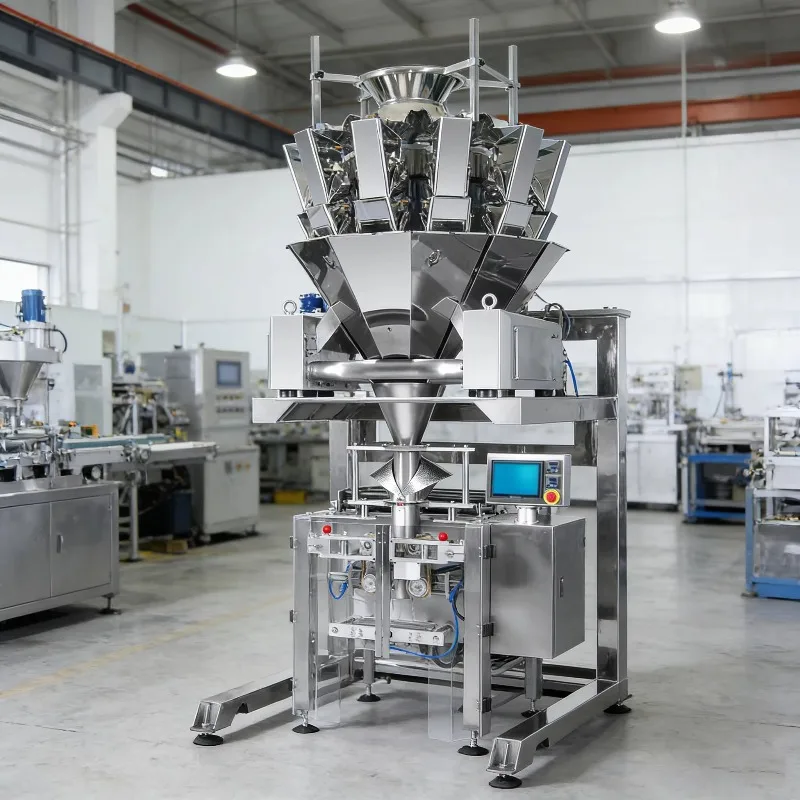 Vertical Multi-Head PLC-Controlled Combined Weighing Packaging Machine for Food Granular Wrapping Filling Labeling OME