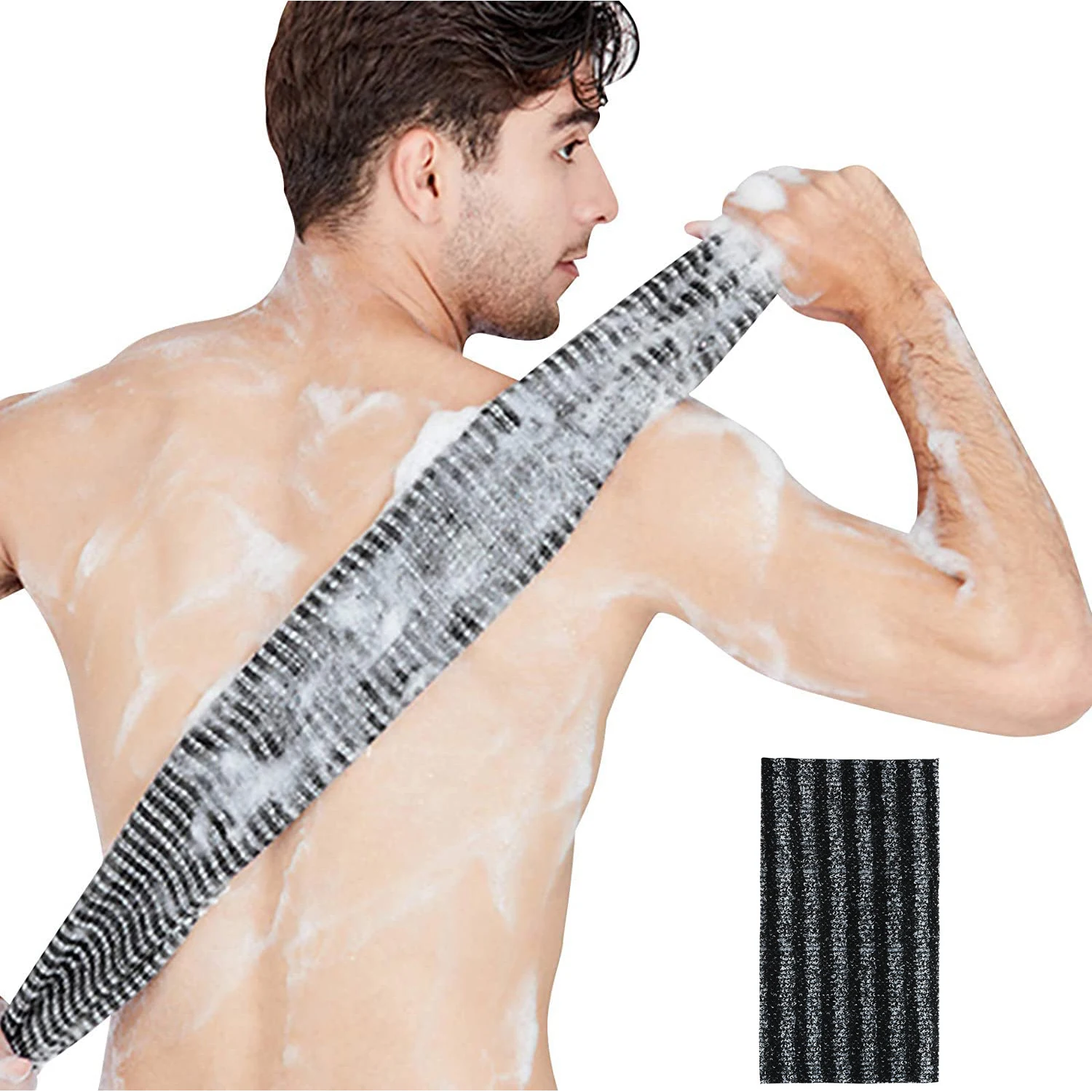 Exfoliating Back Body Scrubber For Shower Bath, Long Strip Rubbing Scrub Towel, Exfoliating Washcloth Bath Towel For Men Women