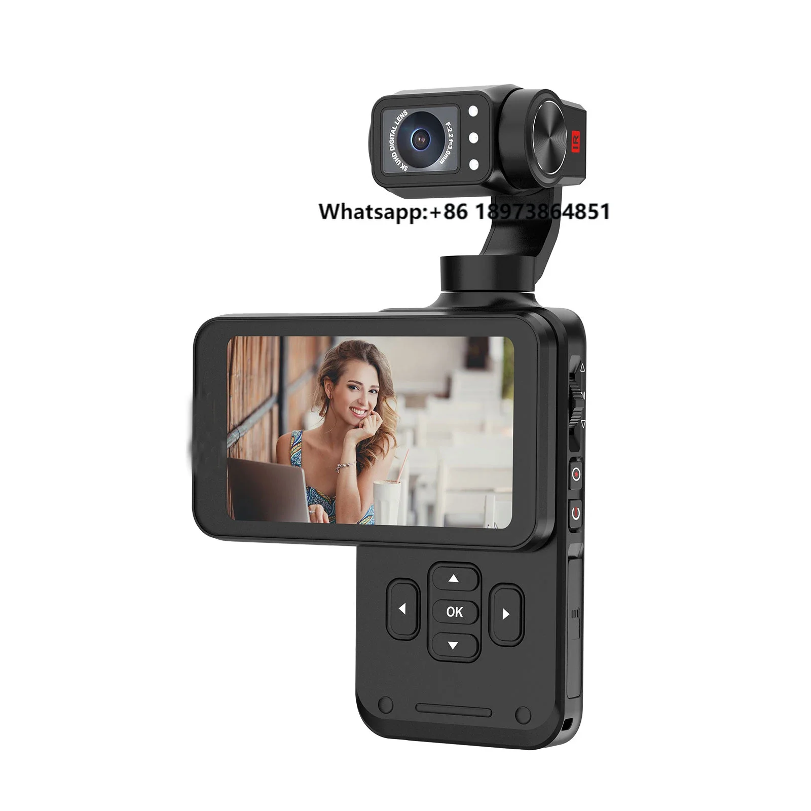 

Tokdance TDM5 5K Digital Camcorder Pocket Video for Action Sports Vlogging 3-Axis Face Tracking 3.5'' Touch Screen