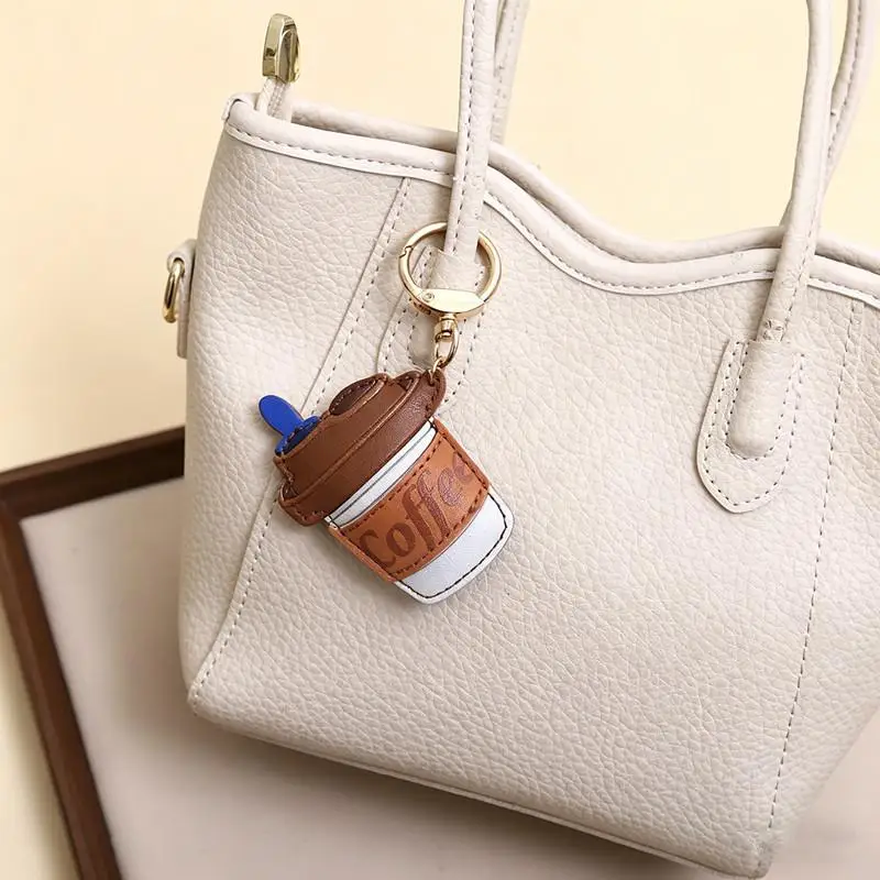 Stylish Candy Leather Coffee Cup Fashion Bag for Creative Hanging Use