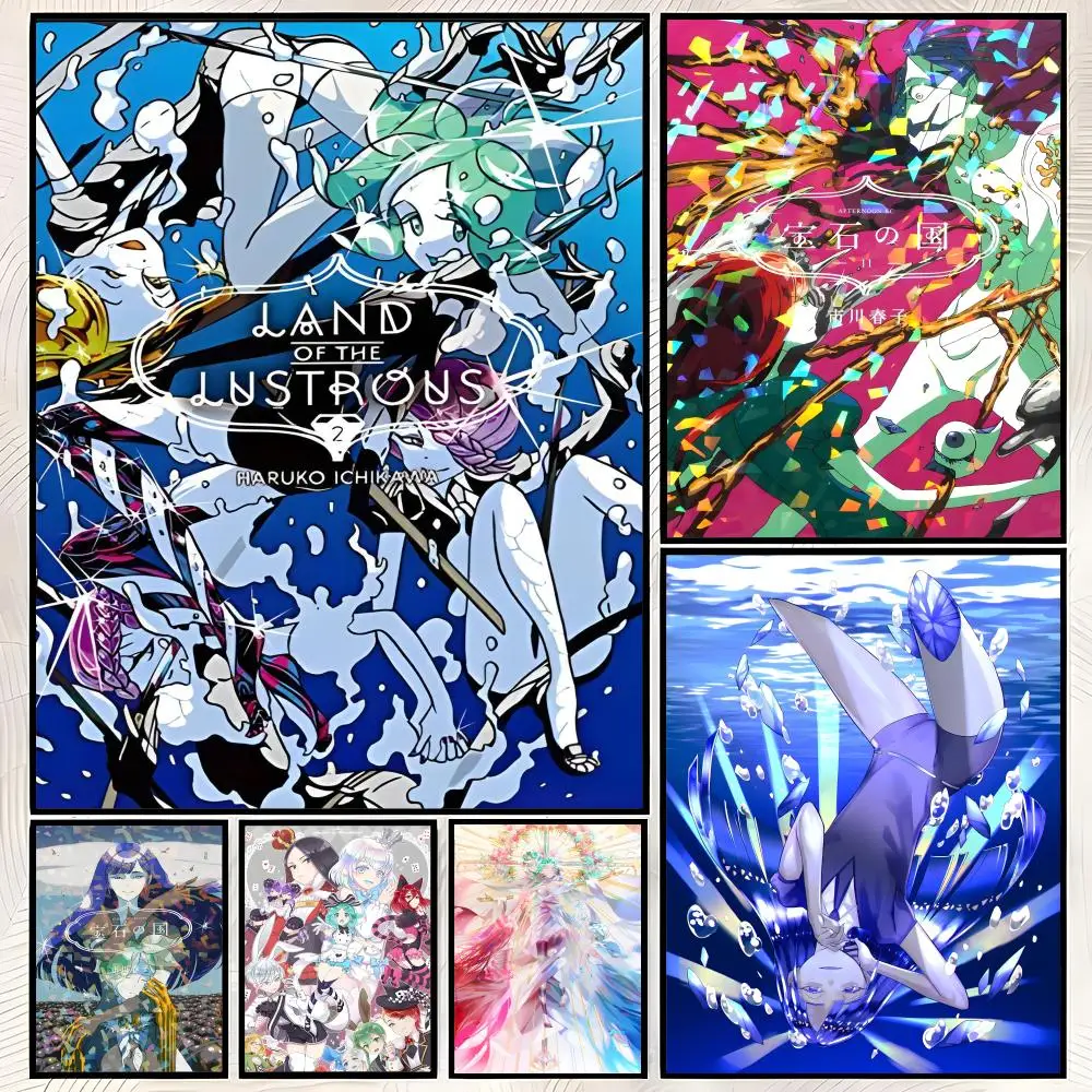 Anime L-Land of the Lustrous Poster Self-Stick HD PVC Wall Art Poster, Waterproof Decor for Bedroom, Living Room and Home