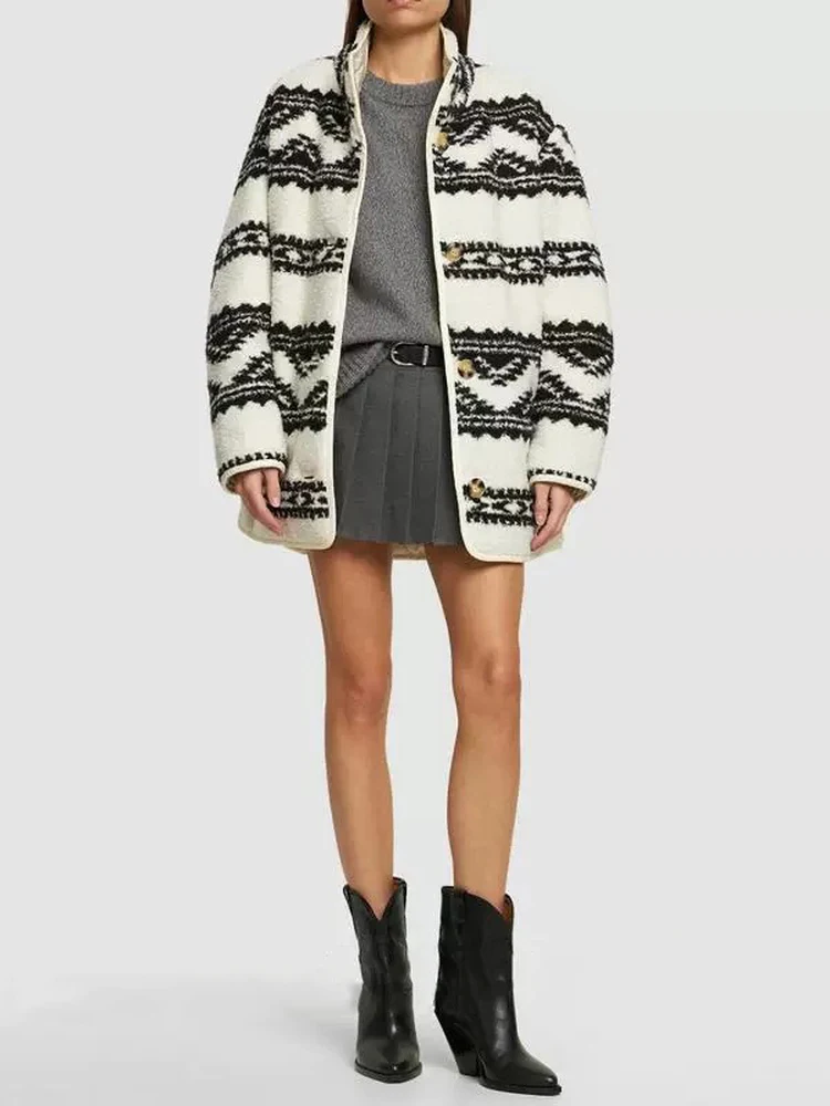 

Модная роскошная двусторонняя одежда из хлопка на подкладке, женская хлопковая одежда с высоким воротником, осенне-зимняя одежда в полоску