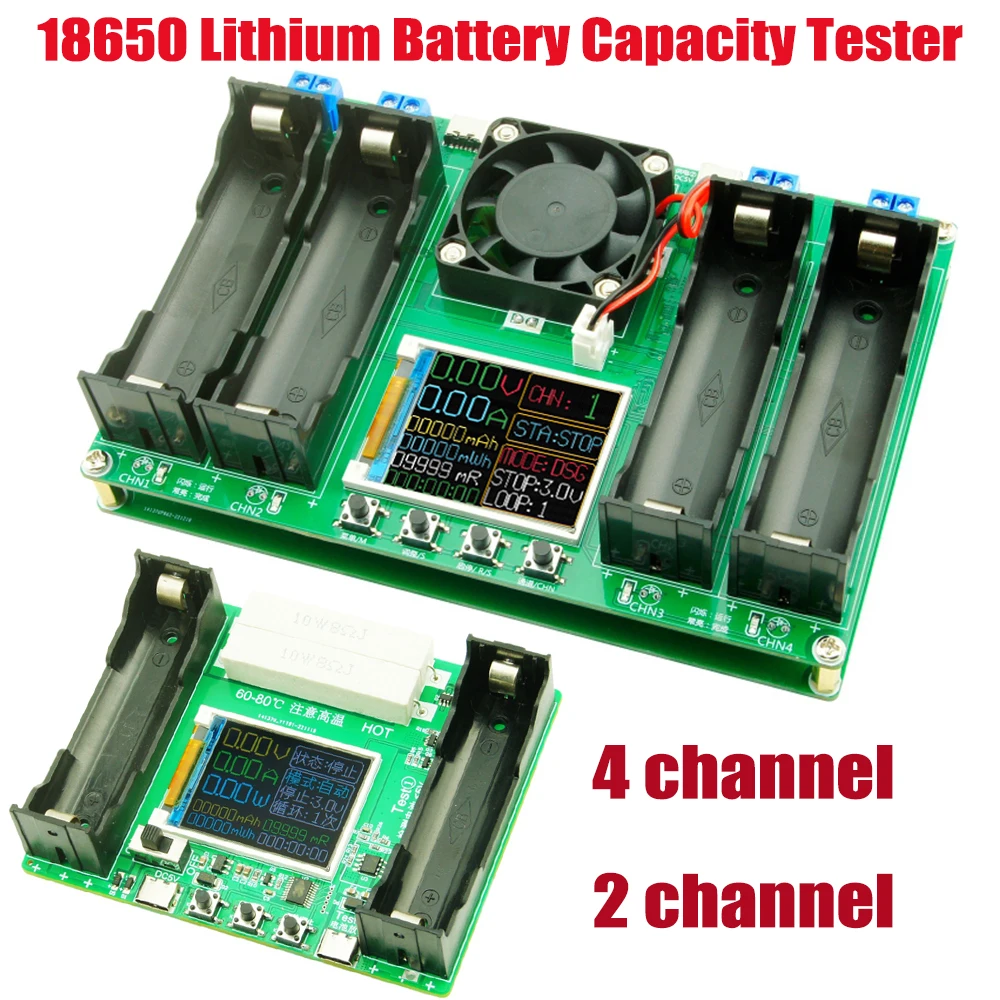 18650 Lithium Battery Capacity Tester MAh MWh Type-C Digital Battery Power Detector Module Running Cycle 18650 Battery Tester