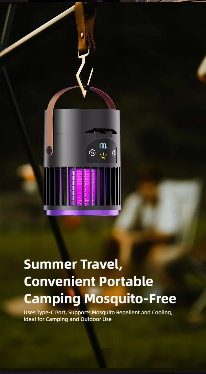 TINSOL 6-in-1 Mückenkiller-Lampe für Zuhause mit Kleinem Ventilator, Nachtlicht, Elektrischer Mückenschutz und Mückenfalle für Draußen – Detail 17