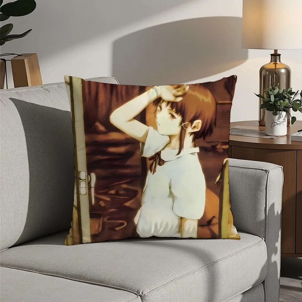 Serial Experiments L-Lain Anime Pillow Case Plush Fabric Soft  Pillowcase Double Sided Print Cushion Cover Household Gifts