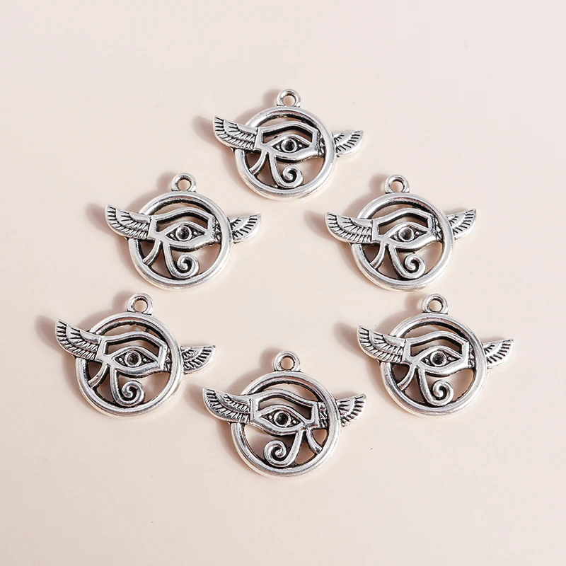 Leslie 10 Stück 19 x 24 mm geheimnisvolles altes Ägypten, das Auge des Horus, Anhänger für Armbänder, Halsketten, DIY handgefertigtes Schmuckzubehör – Detail 3
