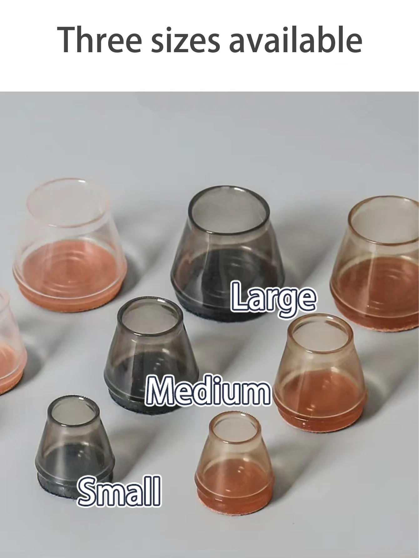 8 كراسي مع وسادات قدم شفافة، وأغطية قدم صامتة ومقاومة للاهتراء، وأغطية واقية، ومقاعد سيليكون، ووسادات لباد