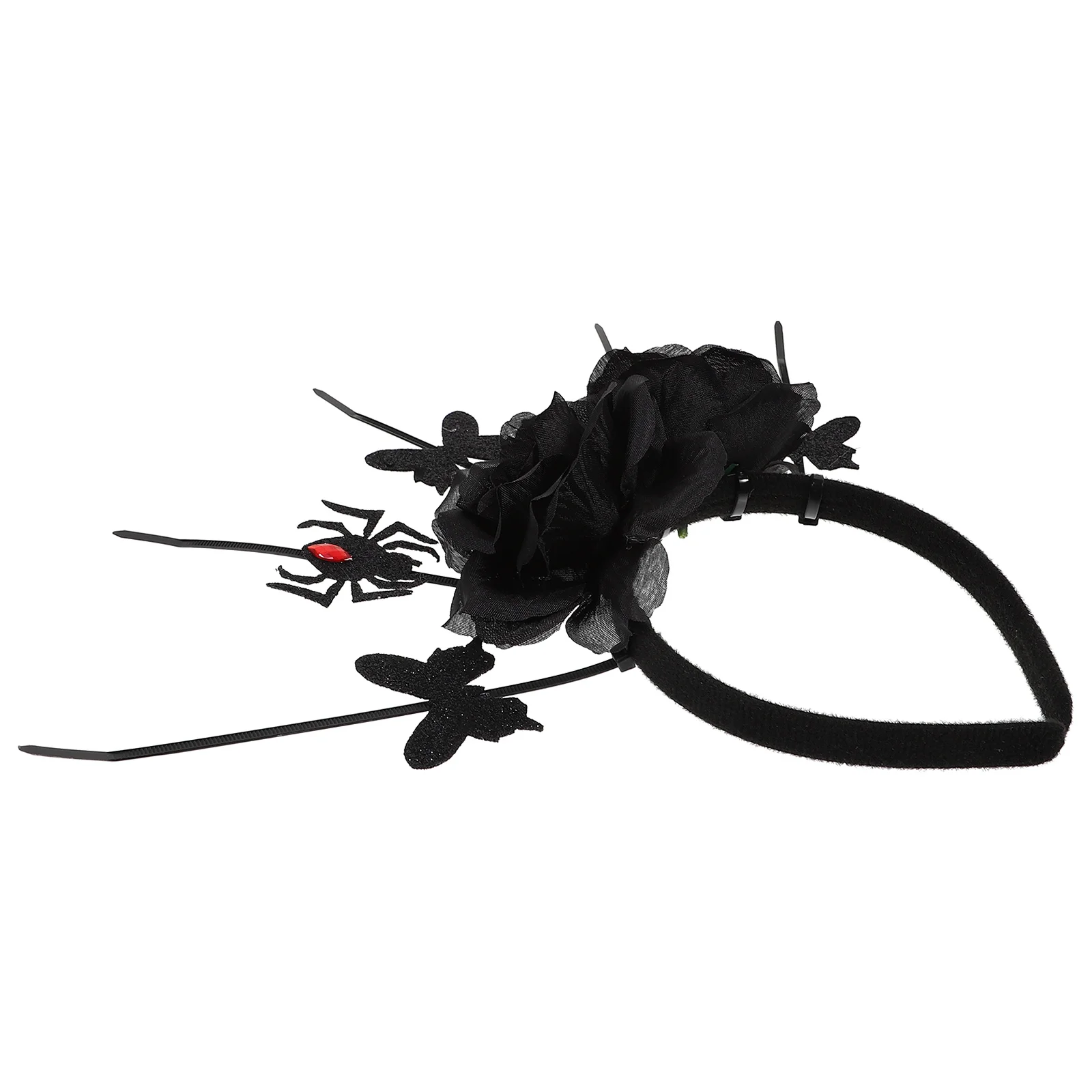 

Spider Headband Gothic Hair Accessories Black Rose Halloween Hoop Women Day Dead Costumes Lightweight Fits Most
