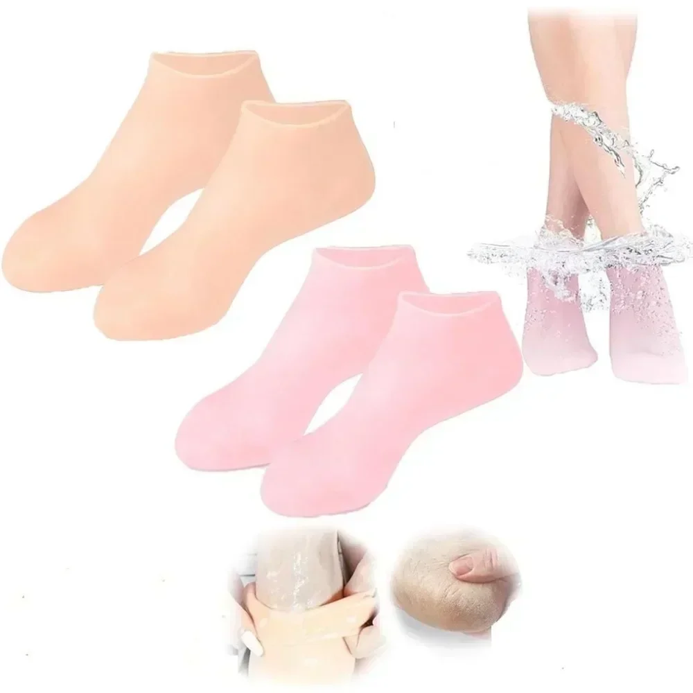 1Pair Silicone Socks Foot Spa Moisturizing Gel Sock Exfoliating and Preventing Dryness Cracked Foot Skin Care Anti Cracking Sock view 3