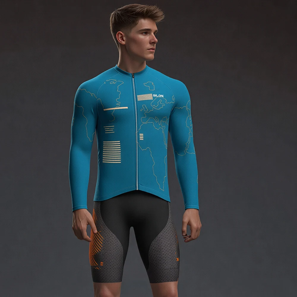 Raudax Men's Long Sleeve Cycling Jersey UV Protection Autumn Racing Bike Wear for Bicycle Riding Ropa Ciclismo view 6