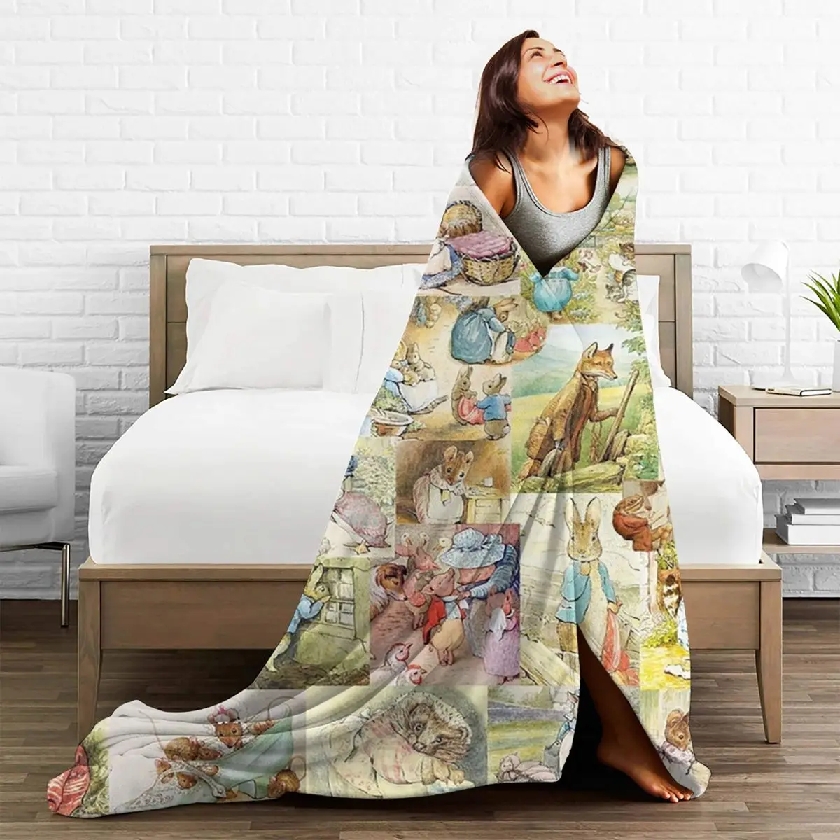 Beatrix Potter Collage Blankets Fleece Lightweight Throw Blankets Sofa Throw Blanket For Couch Bedding Office Throws Bedspread