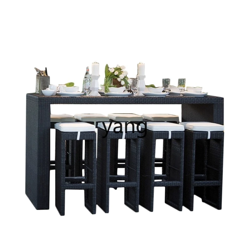 

LH Outdoor Rattan Bar Stool Outdoor Restaurant Bar Leisure High Stool Chair