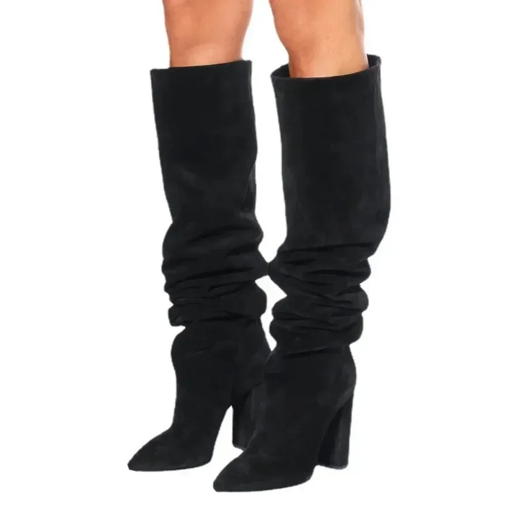 Over the Knee Boots for Women, Fur Warm Shoes, High Heel, Thigh High Boots, Long Footwear, Winter Fashion, New Design