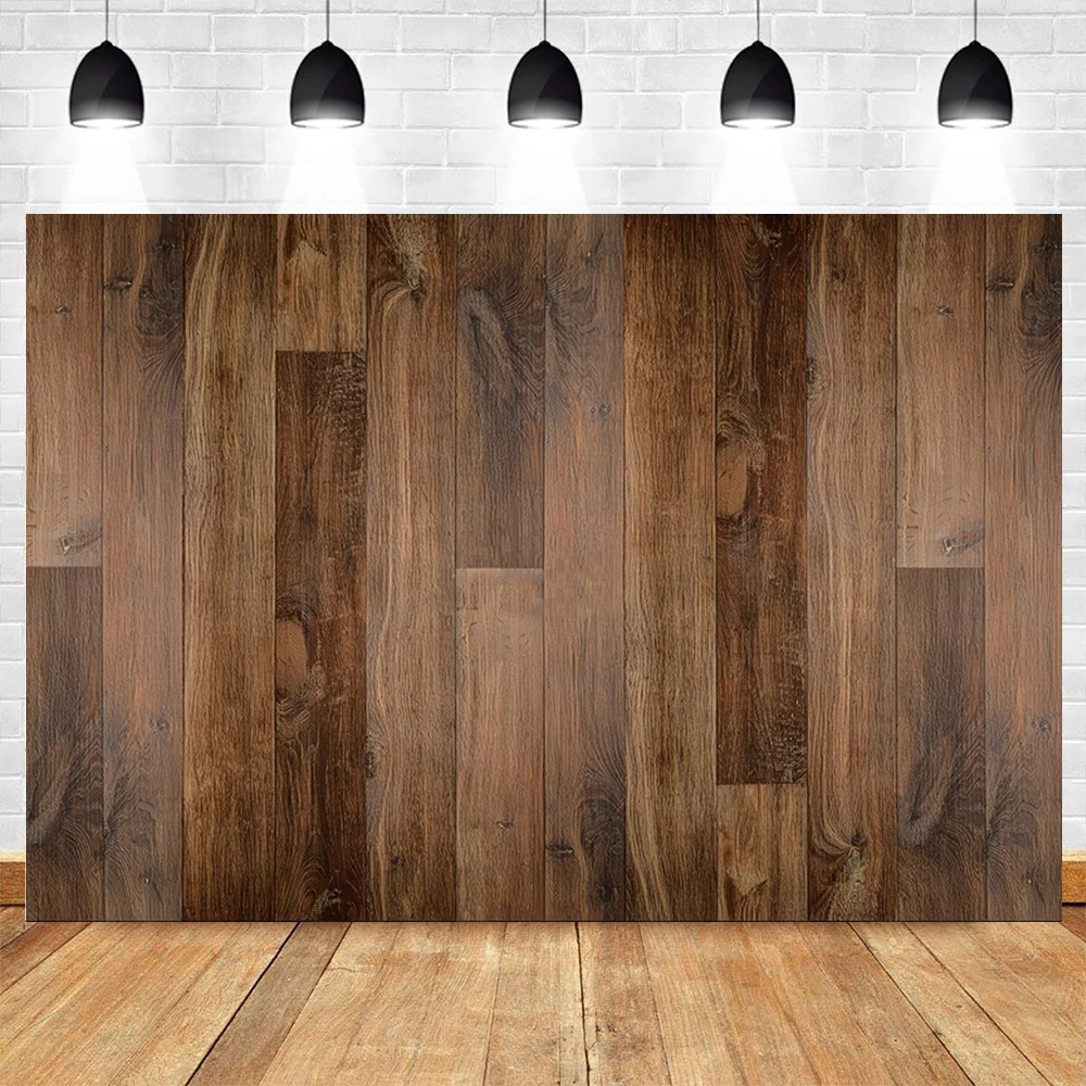 Wood Backdrop for Photography Rustic Vintage Brown Wooden Texture Baby Shower Wedding Birthday Party Decoration Photo Background