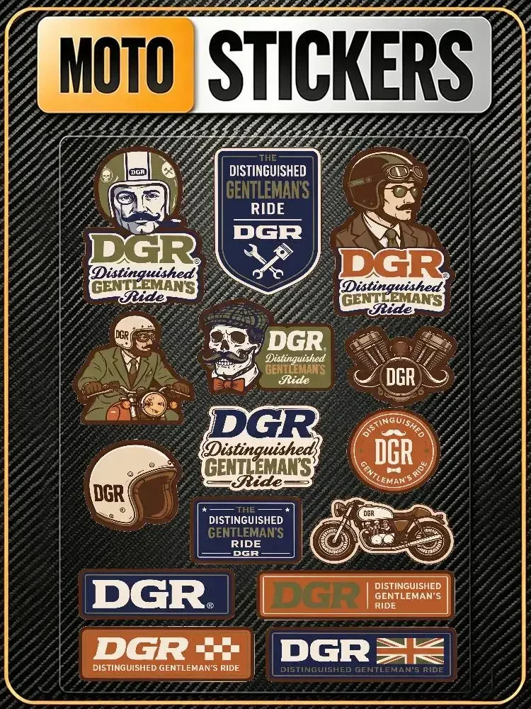 The Distinguished Gentlemans Ride DGR Universal Reflective Decorative Decals Scratch Hide  Car Motorcycle Helmet Fridge