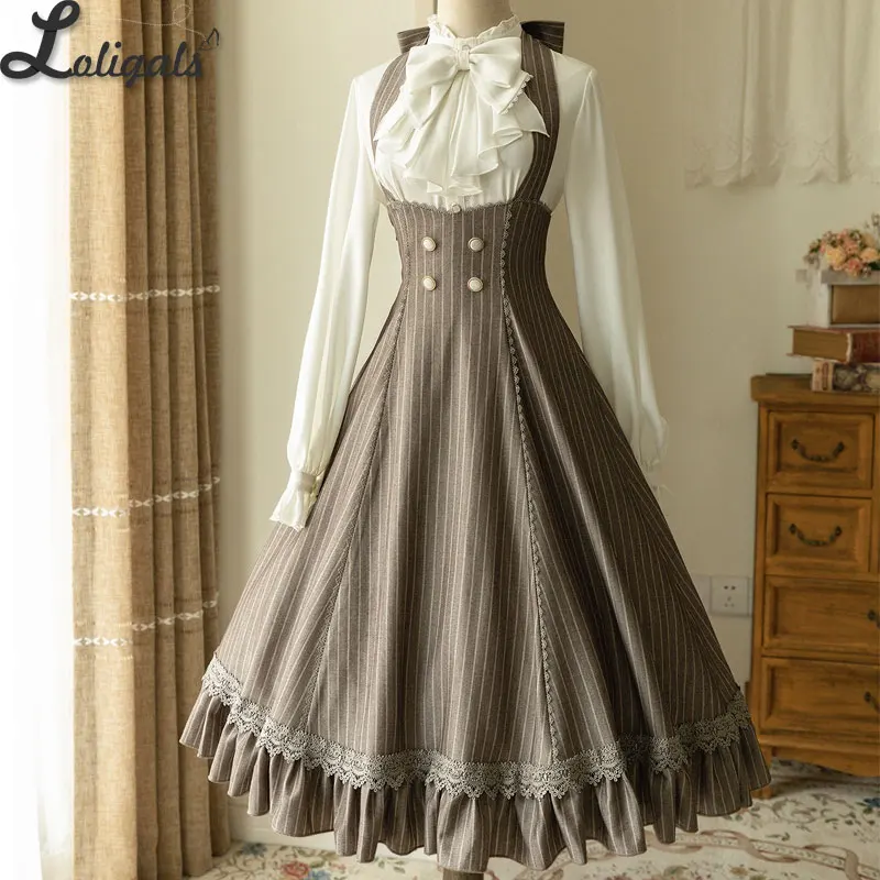 Vintage Lolita JSK Dress Classic Under Bust Long Halter Neck Party Dress ~ South of The Forest